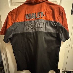 Harley-Davidson Men's Red and Gray Shirt Jacket